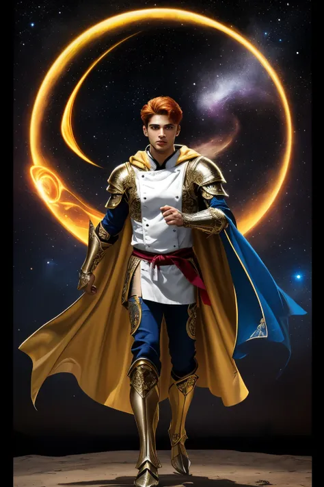 ((best quality)), ((chef-d&#39;artwork)), (detailed), visage parfait,  intricately detailed face
. Starfire (Male)

Prompt: An 8K ultra-detailed full-body portrait of a young man with a regal bearing. He has short, spiky orange hair and piercing blue eyes ...