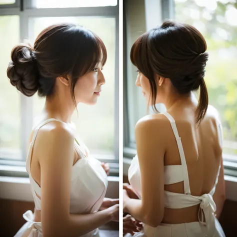 Japanese,Married woman,hairstyle tied back