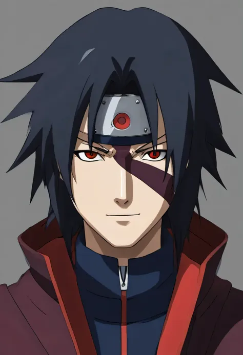 homem de anime uchiha madara uchiha madaracom um comportamento sombrio e taciturno, com olhos vermelhos brilhantes e um sorriso ...