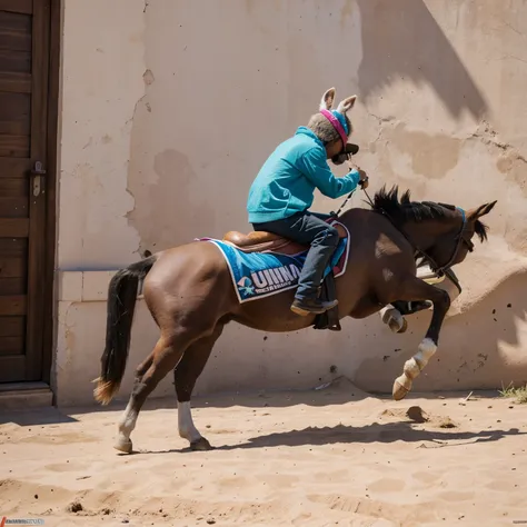 Un burro montando un pez