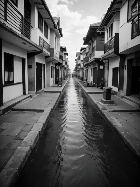 (masterpiece), (black and white pict), aestethic indonesia urbanism view, ultra_real