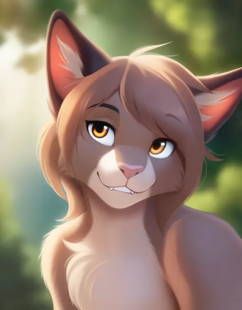 twokinds, by tom_fischbach,, solo, (felid mammal wolf zen_(twokinds) male Brown eyes),, (best quality, masterpiece:1), portrait, (outdoors dark forest trees blurry blurred background:1.1),, 