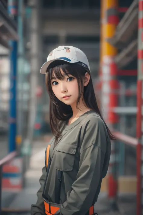 ((sfw: 1.4)),((detailed face, professional photography)), ((sfw, construction worker outfit, 1 Girl)), Ultra High Resolution, (Realistic: 1.4), RAW Photo, Best Quality, (Photorealistic Stick), Focus, Soft Light, ((20 years old)), ((Japanese)), (( (young fa...