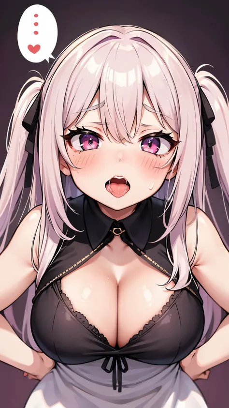 1 girl, Ahegao, Upper body, cleavage, leaning forward, saliva, blush all over the face,, masterpiece, highest quality, very detailed