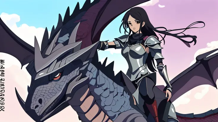 ((Mejor calidad)), ((obra maestra)), (detallado), perfect face sexy anime slim 20 year old woman in knight armor posing full hd 4k anime riding a dragon 


