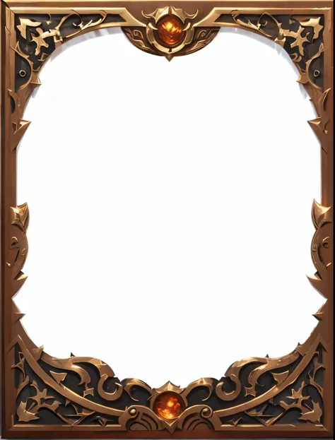 Card frames，European and American pattern，Metallic luster，metallic feel，blizzard concept art，4K，HD，diablo