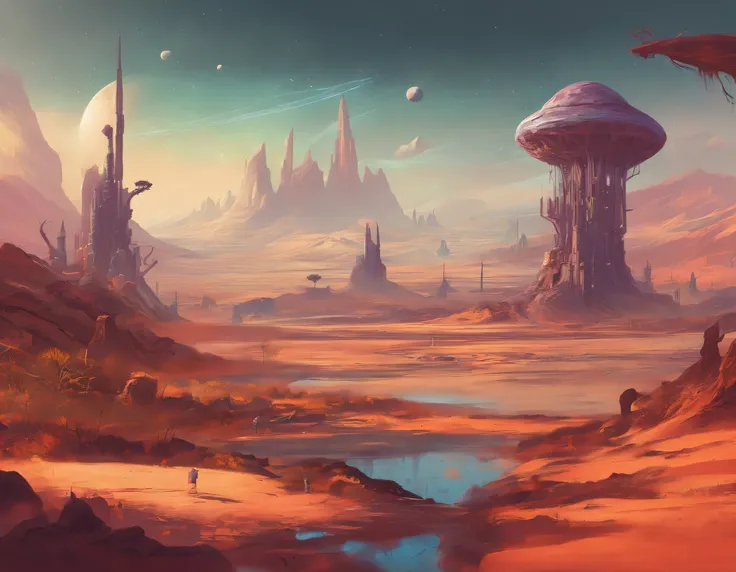 Alien landscapes, strange scenery, strange creatures, unusual plants