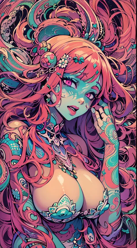 NSFW, Seductive psychedelic horror, Trippy Hentai, body horror, having sex, real breasts, surreal Sex, LSD trip, sensual, psychedelic sex, provocative, very colorful, glowing