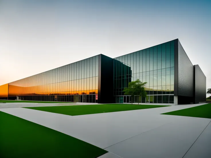 A stunning modern building, the SMKN 3 Tangerang school, (gedung SMKN 3 Tangerang), in vibrant colors, front view, overview, sharp focus, high contrast, volumetric lighting, captivating details, SFW, cinematic, (mais alta calidad:1.5), (detallada:1.5), pho...