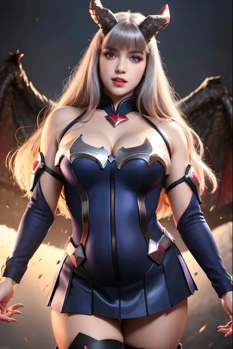 (best quality,highres,masterpiece:1.2),ultra-detailed,realistic, mobile legends alice, detailed background, blunt bangs, thigh h...