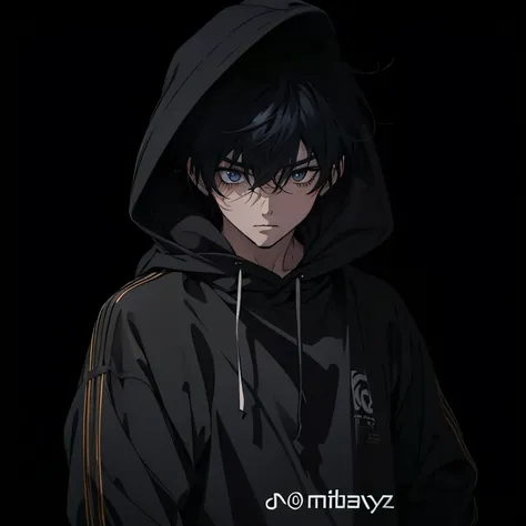 anime guy in a hoodie with a black background, artwork in the style of guweiz, high quality anime artstyle, anime moe artstyle, male anime style, anime boy, guweiz, in an anime style, mihoyo art style, young anime man, trigger anime artstyle, in anime styl...