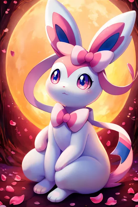 In the enchanting Pokémon world, there exists a captivating humanoid Sylveon with an anthropomorphic appearance, boasting detailed noses and eyes as large as moons at 1.2 scales. Its white and pink body is adorned with delicate petals along its arms and le...