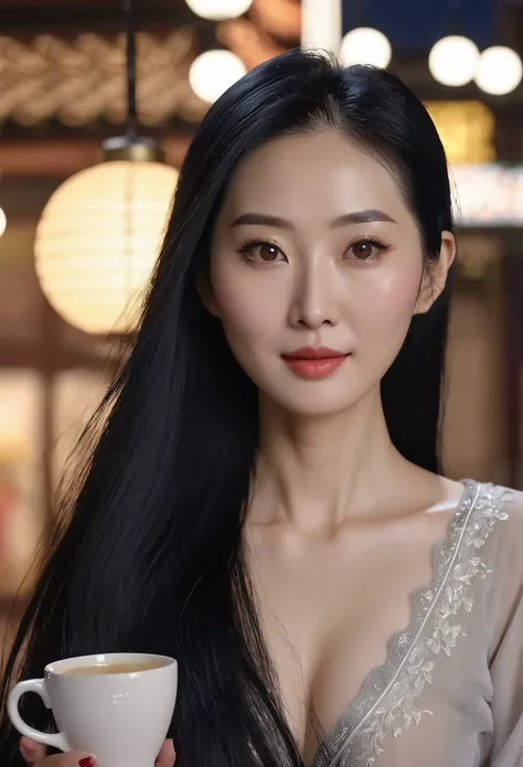 Long Hair , Fair Skin Chinese Woman, 35 years old, black Hair, 8K Resolution, Ultra Realistic, Super Definition, Soft Body Toned Ass Night, A Cup Small ((Highest Definition, 8k, Masterpiece: 1.3)), Super Definition Face, Super Definition Lips, Fine Eyes, D...