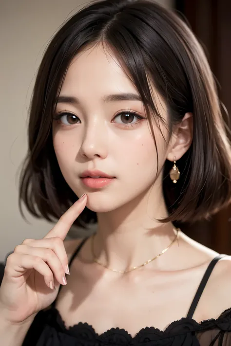 highest quality, Detailed workmanship、high resolution、(8K, High resolution:1.2)、raw photo, photorealistic、slender body shape、high definition face、Face is in focus、close up on face:1.3, high definition eyes、(Focused, symmetrical pupils:1.2)、High-definition ...