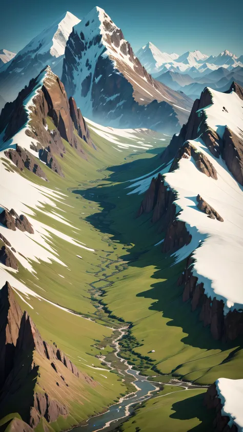 the Andes mountain, with green color, without snow, 8k, high resolution, super detail