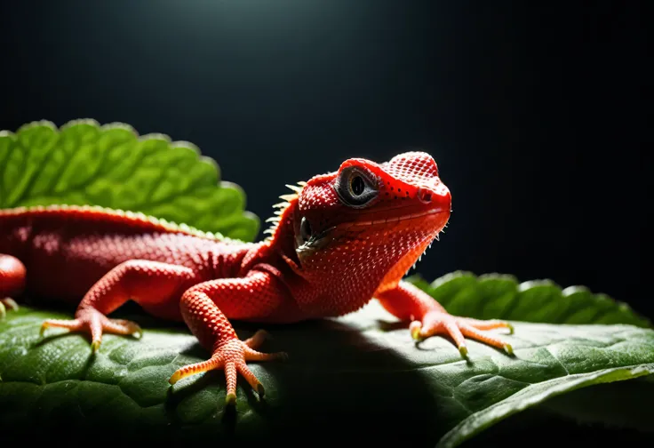 Photo of (a strawberry:0.5)
Photo of (a lizard:0.5), cinematic, movie still, dramatic lighting, keylighting