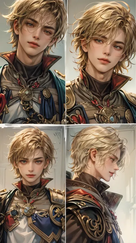 Portrait of the highest quality - 1 boy., 17 years, teenage, character from Final Fantasy XII, obsidian hair color, short hair, with crimson eyes, big eyes, town, Solo-focal facial treatment for teenagers, shirtless , Beautiful, smiling, dynamic pose, deta...