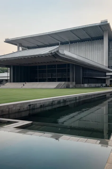 competition center, The roof structure extends far, modern architecture, stadium, architecture, martial arts, Vietnamese architecture, tadao ando, steel structure