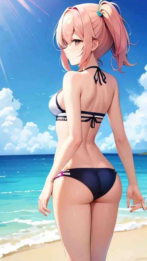 chica anime en la playa