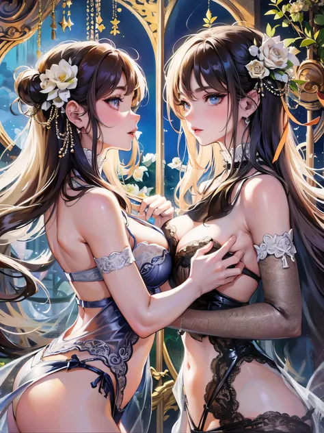 ((highest quality)),(ultra high resolution),(Super detailed),(detailed description),((best CG)),(best work of art),super precision art,amazing drawing art,(Art with precise details:1.5), (small breasted adult woman:1.5),(Adult woman with big breasts:1.5), ...