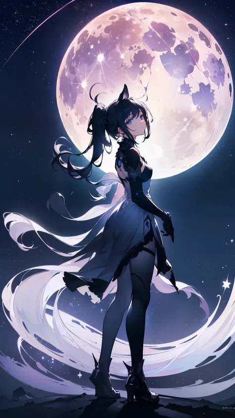 ((32k)), ((best quality)), ((ultra high res)), ((HDR)), ((UHD)), ((extremely detailed CG)), ((unity 32k wallpaper)), (((no human))), ((best quality starry sky)), ((best quality　town)), ((best quality full moon)), (((white silhouette))), (((human silhouette...