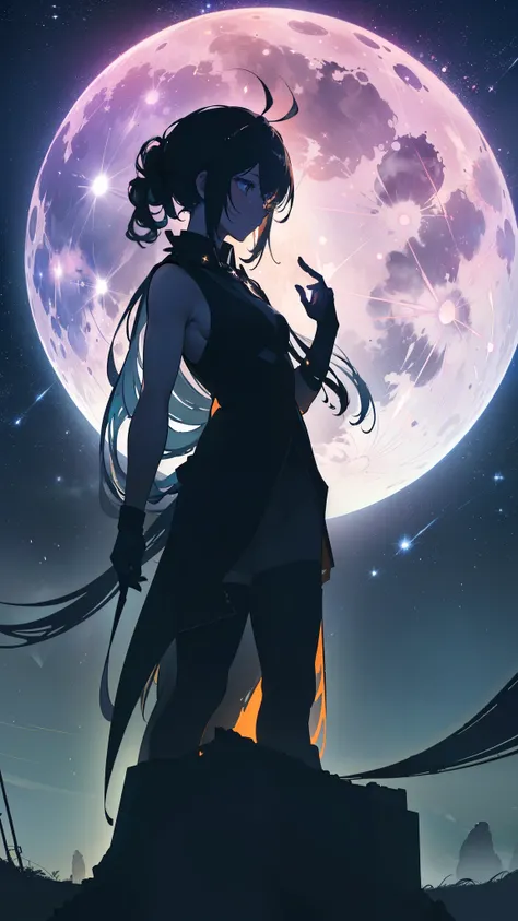 ((32k)), ((best quality)), ((ultra high res)), ((HDR)), ((UHD)), ((extremely detailed CG)), ((unity 32k wallpaper)), (((no human))), ((best quality starry sky)), ((best quality　town)), ((best quality full moon)), ((((best quality silhouette)))), (((best qu...