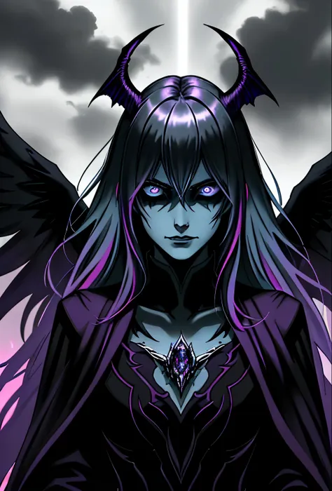 the prompt for the theme "evil angel of death, rainbow eyes" is as follows:

evil angel of death, rainbow eyes, dark feathers, o...