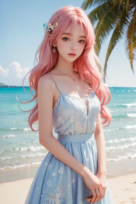 (masterpiece of exquisite artistry: 1.1) (best quality: 1.1, with intricate and beautifully detailed elements: 1.3) (high resolution: 1.2, showcasing every minute detail)

A young, cute girl of eighteen, with vibrant pink hair cascading in soft, well-defin...