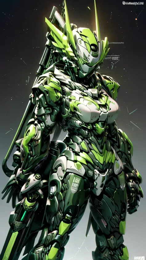 (sexy anime girl, masterpiece, best quality:1.3),extremely high detailed, intricate, 8k, HDR, wallpaper, cinematic lighting, (universe),(Mecha musume:1.3), glowing, black armor, glowing green eyes, mecha, black hair, ponytail, (large mechanical fairy wings...