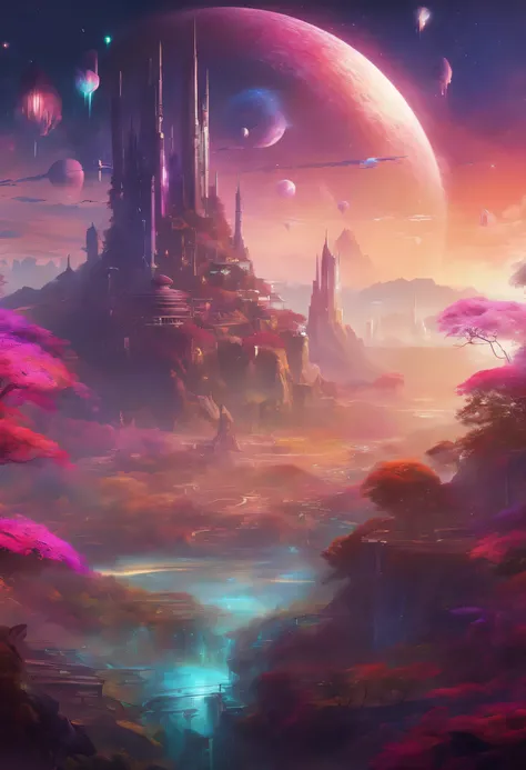 Alien landscapes, hyper-evolved civilizations, shining utopias, Shangri-La, glowing flowers dancing, and birds of the most exquisite colors chirping,