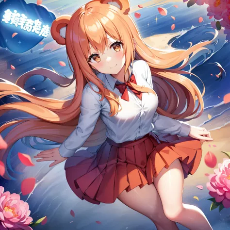 dry girl！umaru-chan、umaru doma、dry girl、standing up, peonies、peonies when you sit、walking like a lily flower、a beautiful girl wi...