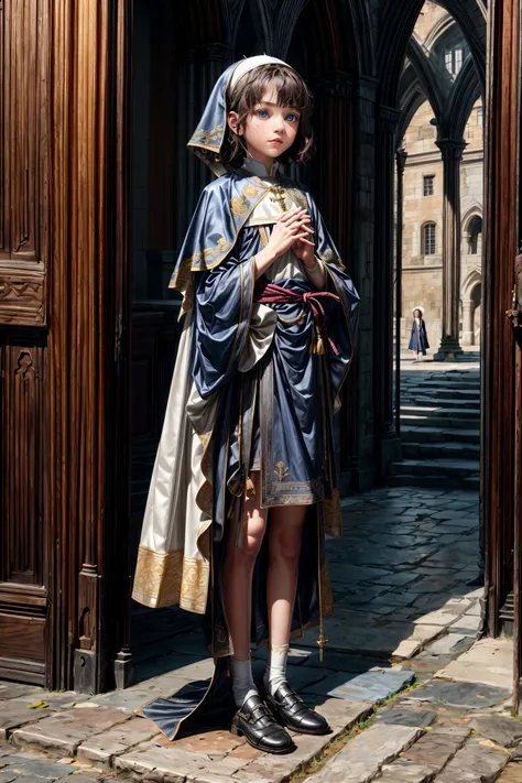 arafed image of a young boy dressed in a medieval costume