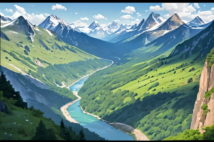 Landscape: Wide views of natural scenery, often showcasing mountains, valleys, or bodies of water.