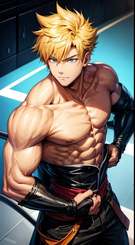 Anime guys shirtless yellow hair
Very strong chest and body