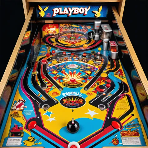 retro arcade game, pinball machine, game play Playboy Pinball