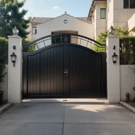 Contemporary residential estate entry and exit vehicular gate