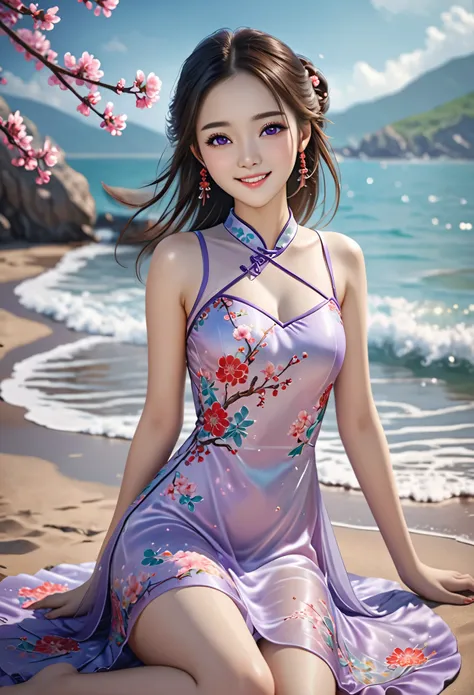 ultra realistic 8k cg,flawless,clean,masterpiece, professional artwork, famous artwork, cinematic lighting,cinematic bloom,fantasy,dreamlike,unreal,science fiction,cute expression,intricate detail,charming,alluring,enchanting,16-year-old girl who has beaut...