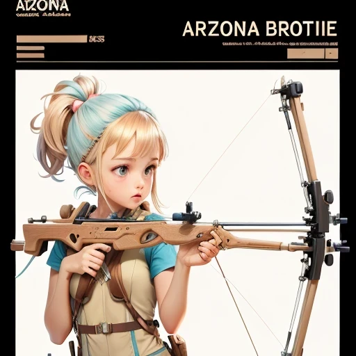 Arizona crossbow machine flat line illustration light color