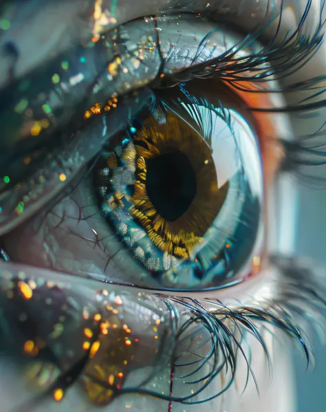 there is a close up of a persons eye with a flower on it, 4k highly detailed digital art, ultra-detailed digital art, hyperrealistic digital art, hyperdetailed eyes, amazing detail digital art, highly realistic digital art, ultra detailed digital art, eye ...