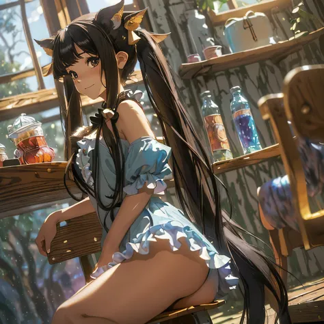 (((masterpiece))),(((highest quality))),(((very detailed))),figure, Mysterious, Bright colors, shiny , (Impressionism: 1.4), magical world, type design, magic style, Mysterious font, (very long hair that reaches down to the calves:1.5), (twin tails:1.5), (...