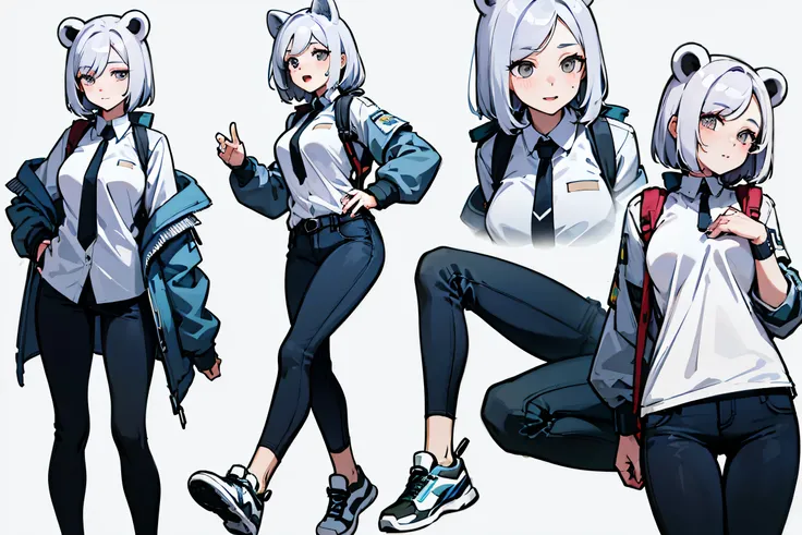 
karapucha Remix Hints Copy hints highest quality, Detailed face, Character Sheet,(((Young woman:1.5))), ((whole body:1.2)), Full of details, Multiple postures and facial expressions, very detailed, Depth, 1 Young woman, without bangs, (white shirt hair, G...