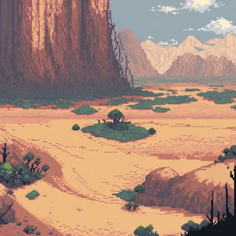 (masterpiece, best quality:1.2), pixel art,landspace,desert