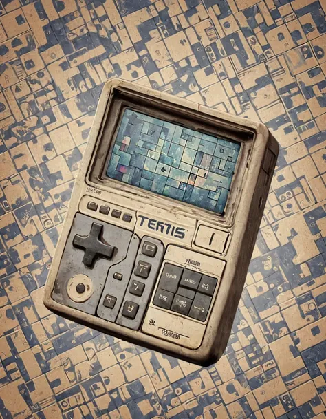 old tetris game handheld machine，vignette background alexei pajitnov，the square one is alexei pajitnov。while working at the mosc...