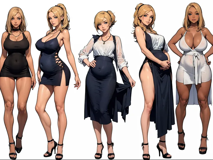 ((masterpiece)),(((best quality))),((character design sheet)), ((full body view)) illustration,1girl, thick thighs, ((detailed face:1.4)) Just the right kind of 14-year-old japanese sunburn pregnant kuro Gyaru pregnant for promiscuous sex friend, rough ske...