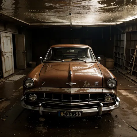 Create classic cars rotting at the bottom of the sea 