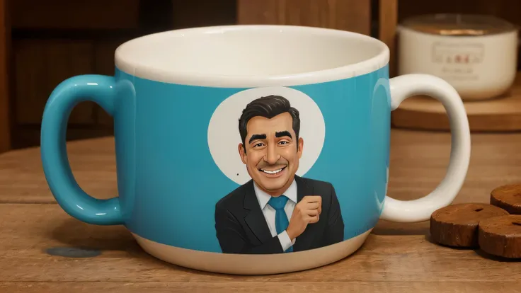 Taza en forma de caricatura.