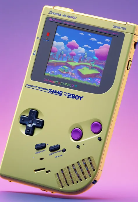 Game Boy，highest quality，official art，Highly detailed，close up，3d model，OC renderer，dreamy colors，beautiful lighting