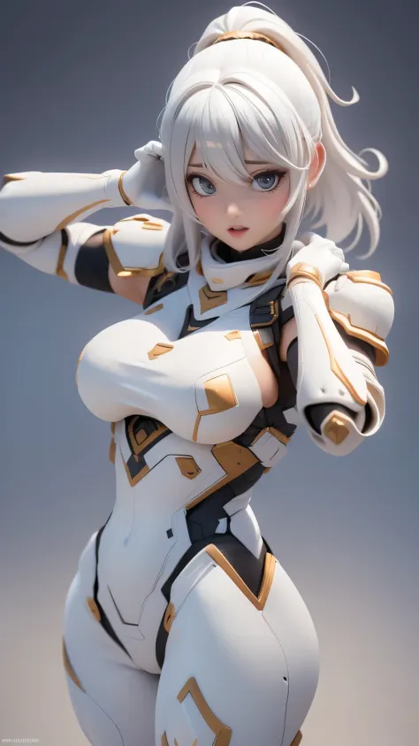 white armor,(thin type),(large breasts),(random pose:1.8),(random hairstyle),(highest image quality,(8k), ultra-realistic, best ...