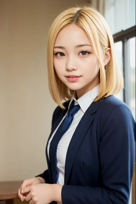 Realistic, masterpiece, highest quality, highest resolution, one Japanese high school girl, 16 years old, breasts are small, upper body photo, Staring at me with narrowed eyes and a smile, smiling with open mouth, Beautiful and detailed eye drawing, droopy...