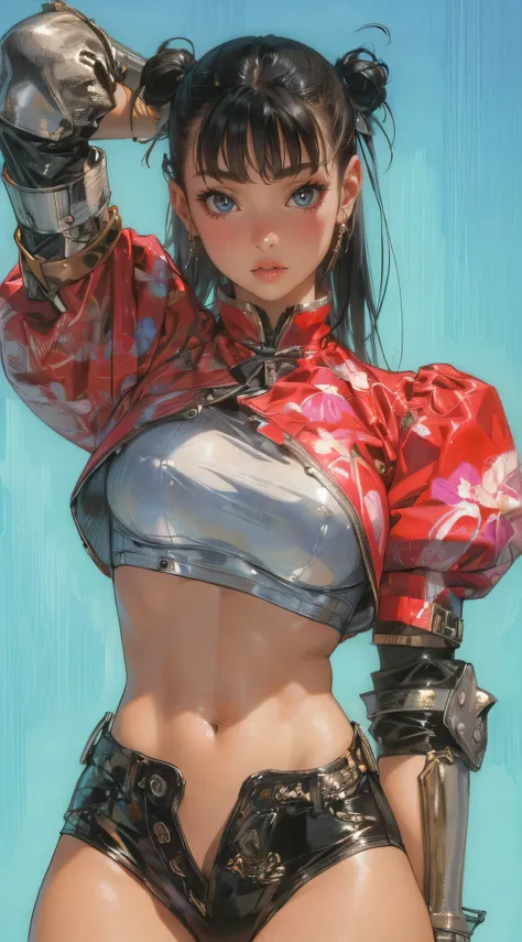 (best quality, masterpiece:1.2), illustration by hajime sorayama, perfect body, hyperfeminine curves